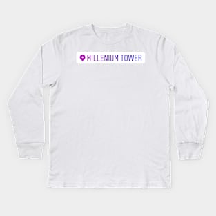 Millenium Tower Instagram Location Tag Kids Long Sleeve T-Shirt